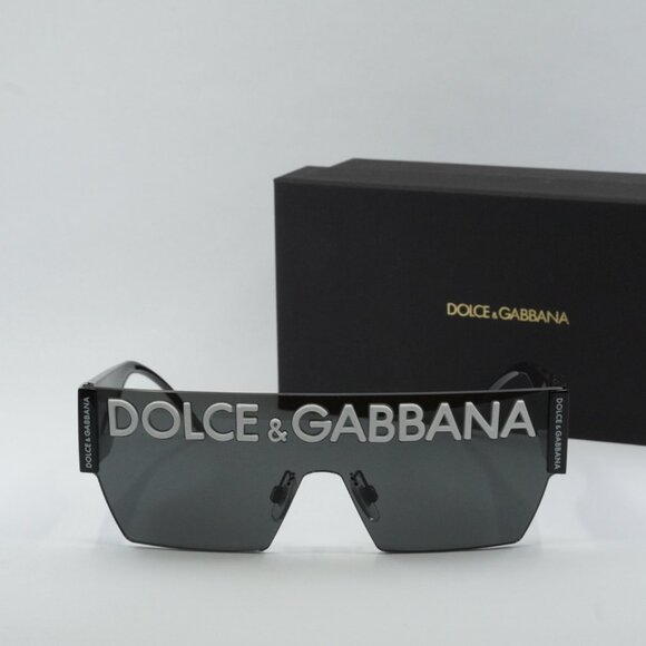 Dolce & Gabbana DG2233 01/87 Shield Sunglasses - Black/Grey - Picture 3 of 10